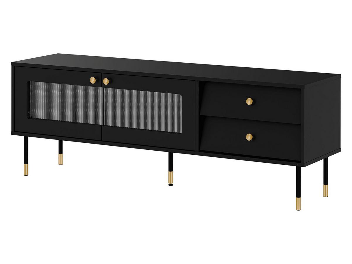 TV-LOWBOARD Valerio 150 - Goldfarben/Schwarz, Holzwerkstoff/Kunststoff (150/55/39cm) - MIRJAN24