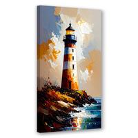 LEINWANDBILD Leuchtturm Natur 40x80cm - Braun, Textil (40/80cm) - Feeby