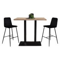TRESENTISCH Electra 120x70x106 schwarz matt/eiche sägerau - Graubraun, Metall (120/70/106cm) - 58aufmkessel