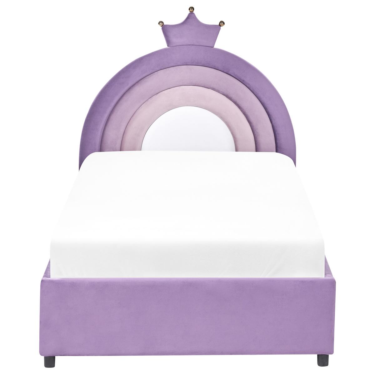 KINDERBETT mit Stauraum 90/200 Samtstoff Violett Grisetot - Violett, Textil (90/200cm) - Beliani