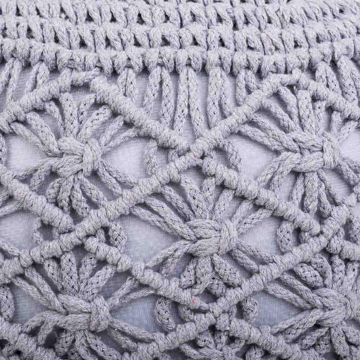 POUF aus Baumwolle, grau, 45x40cm - Grau, Textil (45/40/45cm) - Wanderlust