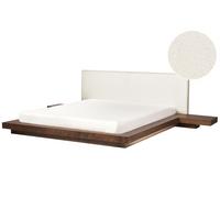 BETT mit LED 180/200 cm MDF-Platte Braun Zen - Braun, Holz (180/200cm) - Beliani