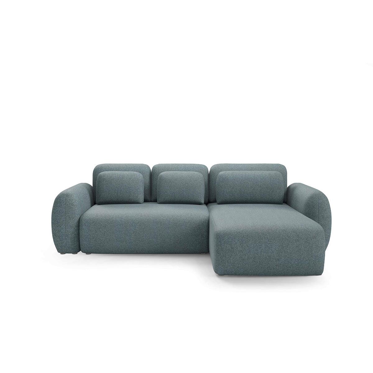 ECKSOFA Carmela 3 Sitzplätze Blau - Blau, Holz (304/190cm) - Petits-meubles