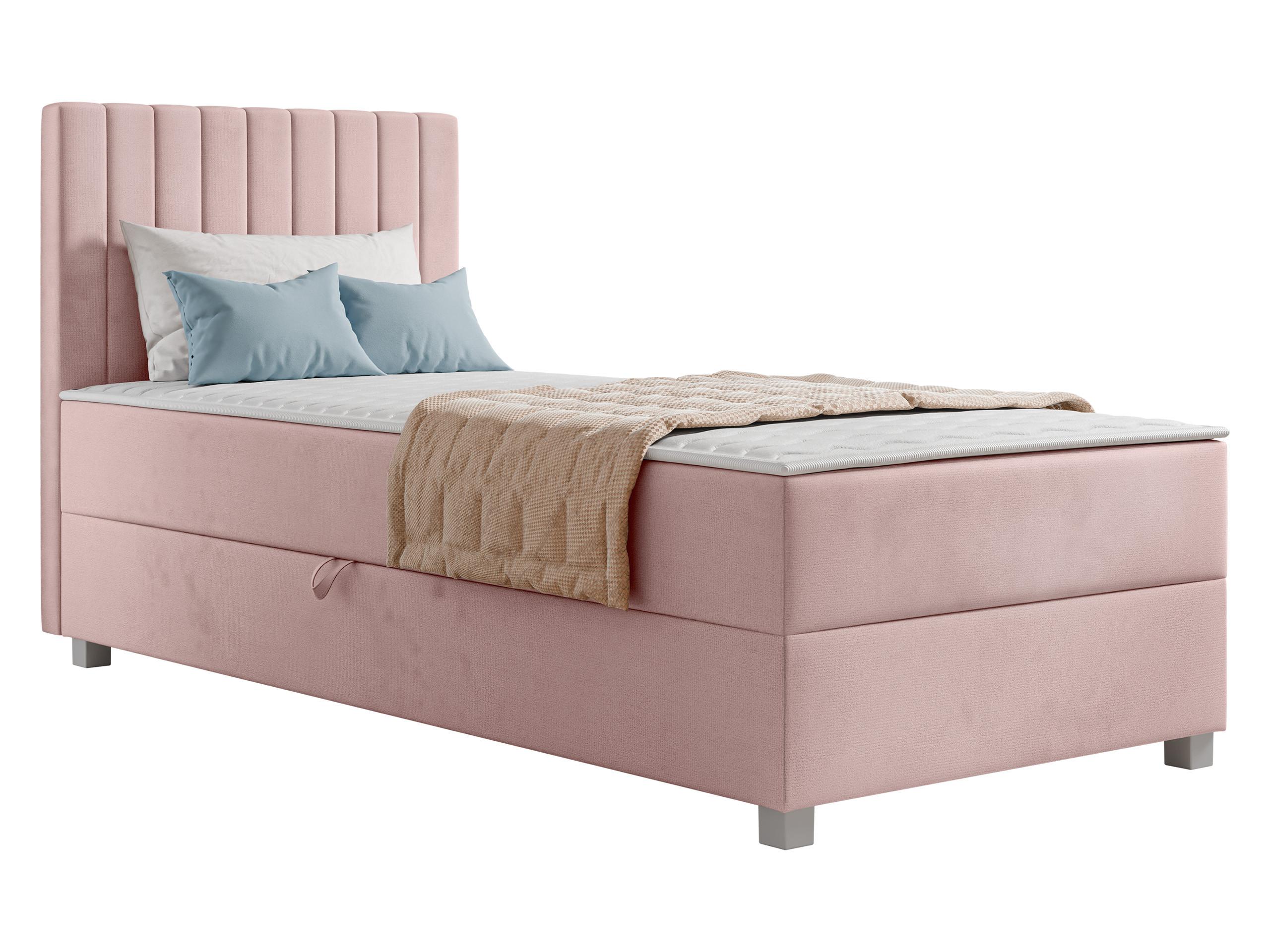 BOXBETT Viki - H3 - Silberfarben/Rosa, Holzwerkstoff/Kunststoff (90/200cm) - MIRJAN24