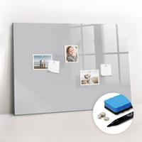MAGNETTAFEL 100x70 Hellgrau schwarzer Marker - Hellgrau, Glas (100/0.4/70cm) - TULUP