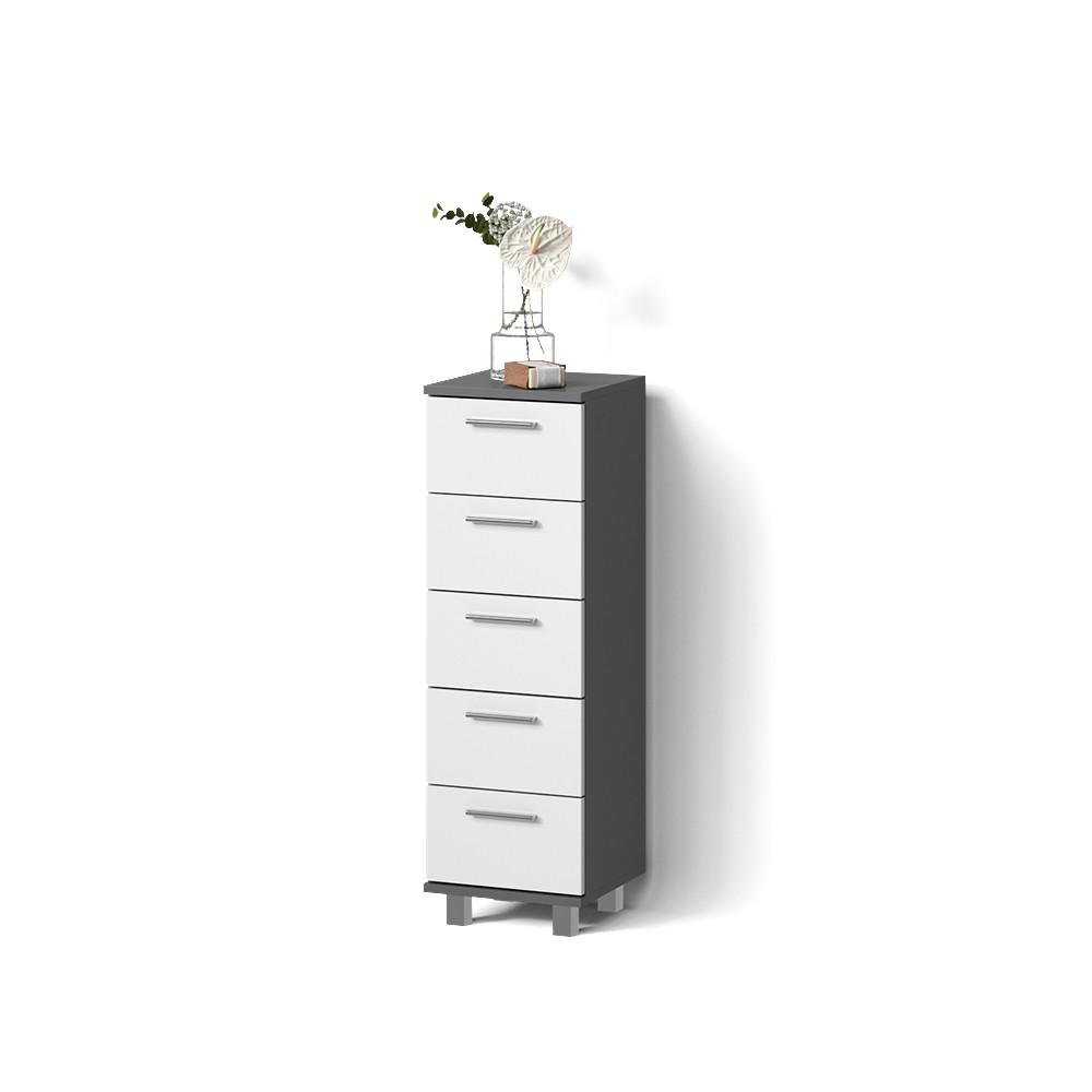 BADSCHRANK Eisak Anthrazit 30 x 95 cm - Anthrazit, Holzwerkstoff (30/95/30cm) - Livinity®