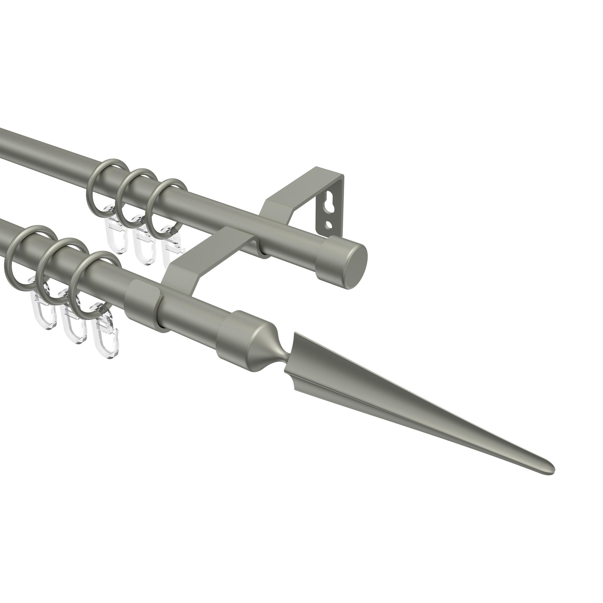 GARDINENSTANGE Olymp Lorenzo 540 cm (geteilt in 3 x 180 cm), 2-läufig, 16 mm Ø Chrom matt - Chromfarben/Nickelfarben, Metall (540cm) - INTERDECO