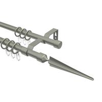 GARDINENSTANGE Olymp Lorenzo 100 cm, 2-läufig, 16 mm Ø Chrom matt - Chromfarben/Nickelfarben, Metall (100cm) - INTERDECO
