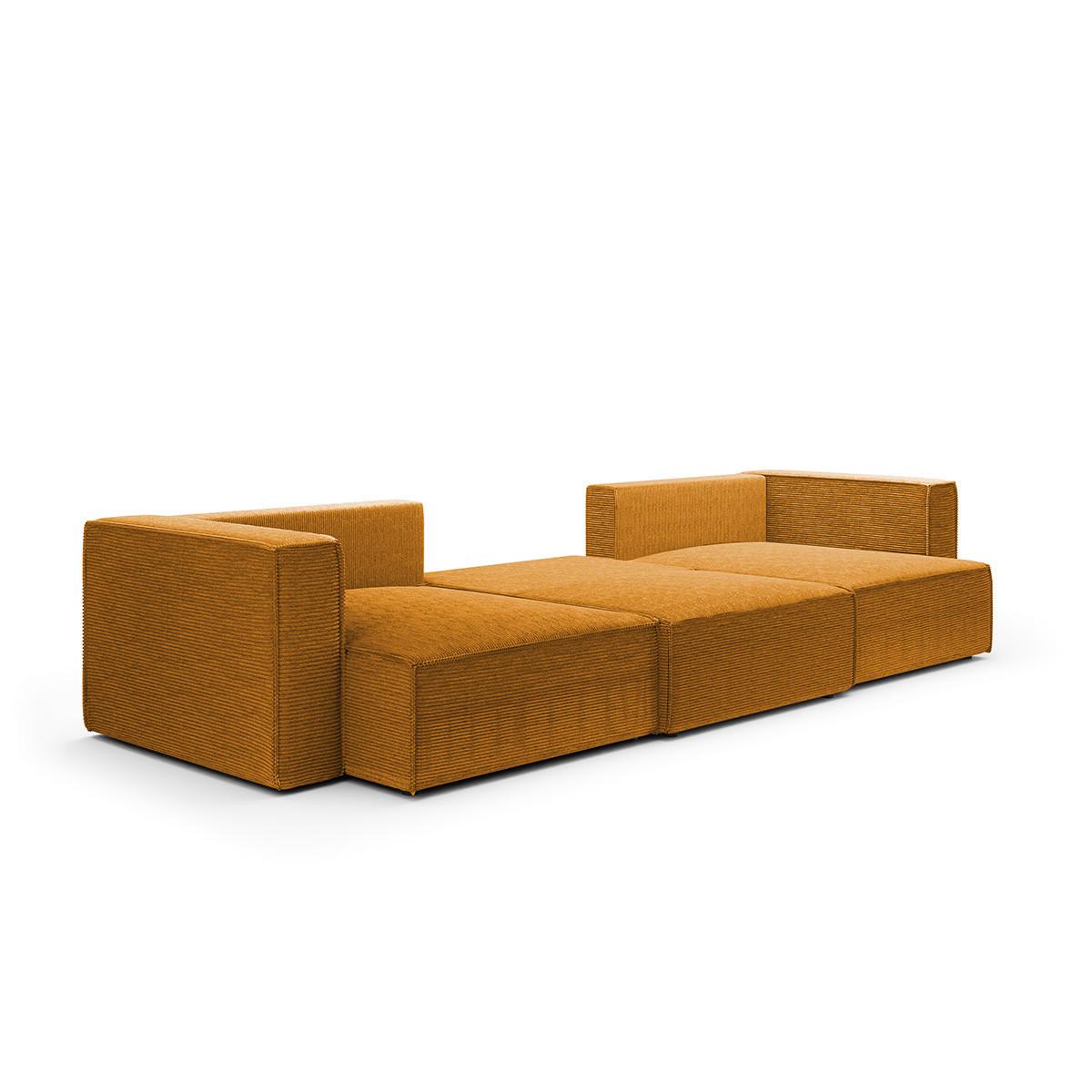 PANORAMASOFA Jimmy 5 Sitzplätze Gelb - Gelb, Holz (348/77/148cm) - Petits-meubles