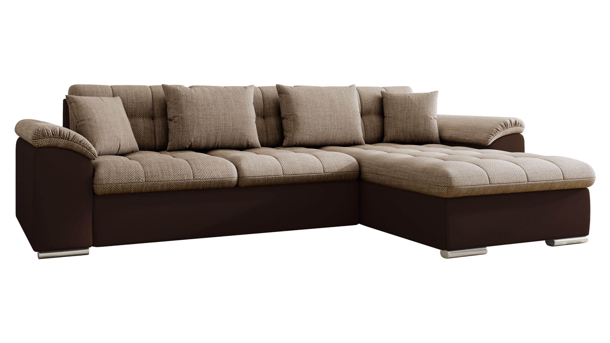 ECKSOFA Diana, Seite: Rechts - Beige/Braun, Holz/Textil (280/160cm) - MIRJAN24