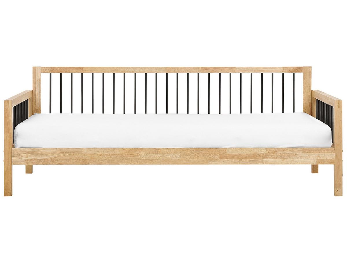 TAGESBETT Holz 90/200 cm Hellbraun Tricot - Hellbraun, Holz - Beliani