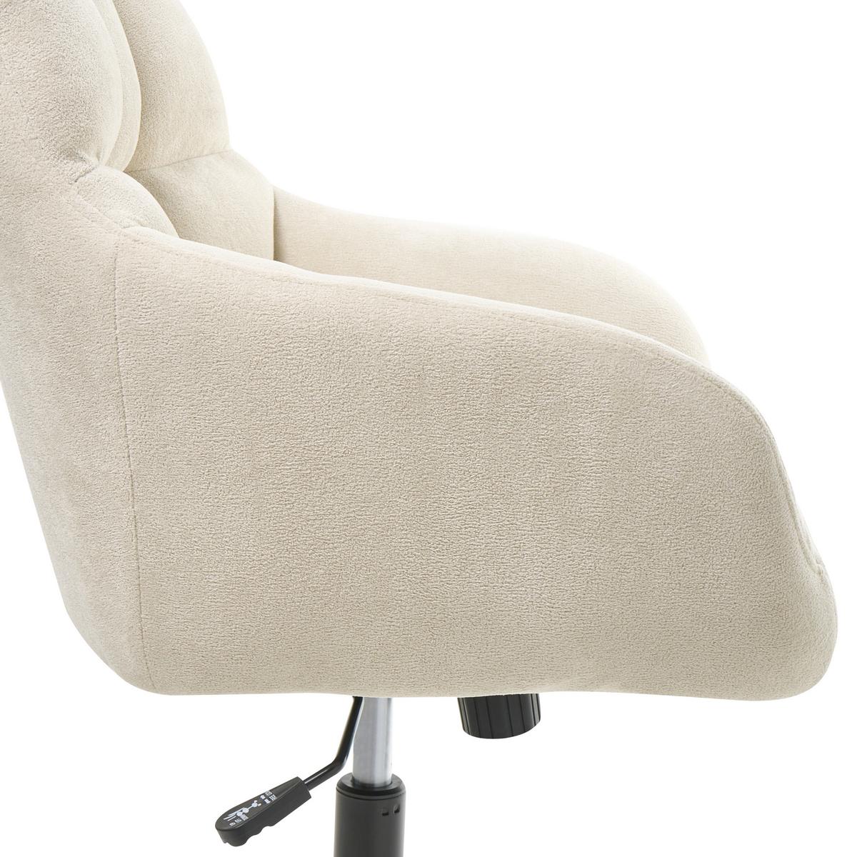SCHREIBTISCHSTUHL Samtstoff Hellbeige Palmdale - Beige, Textil (58/87/61cm) - Beliani