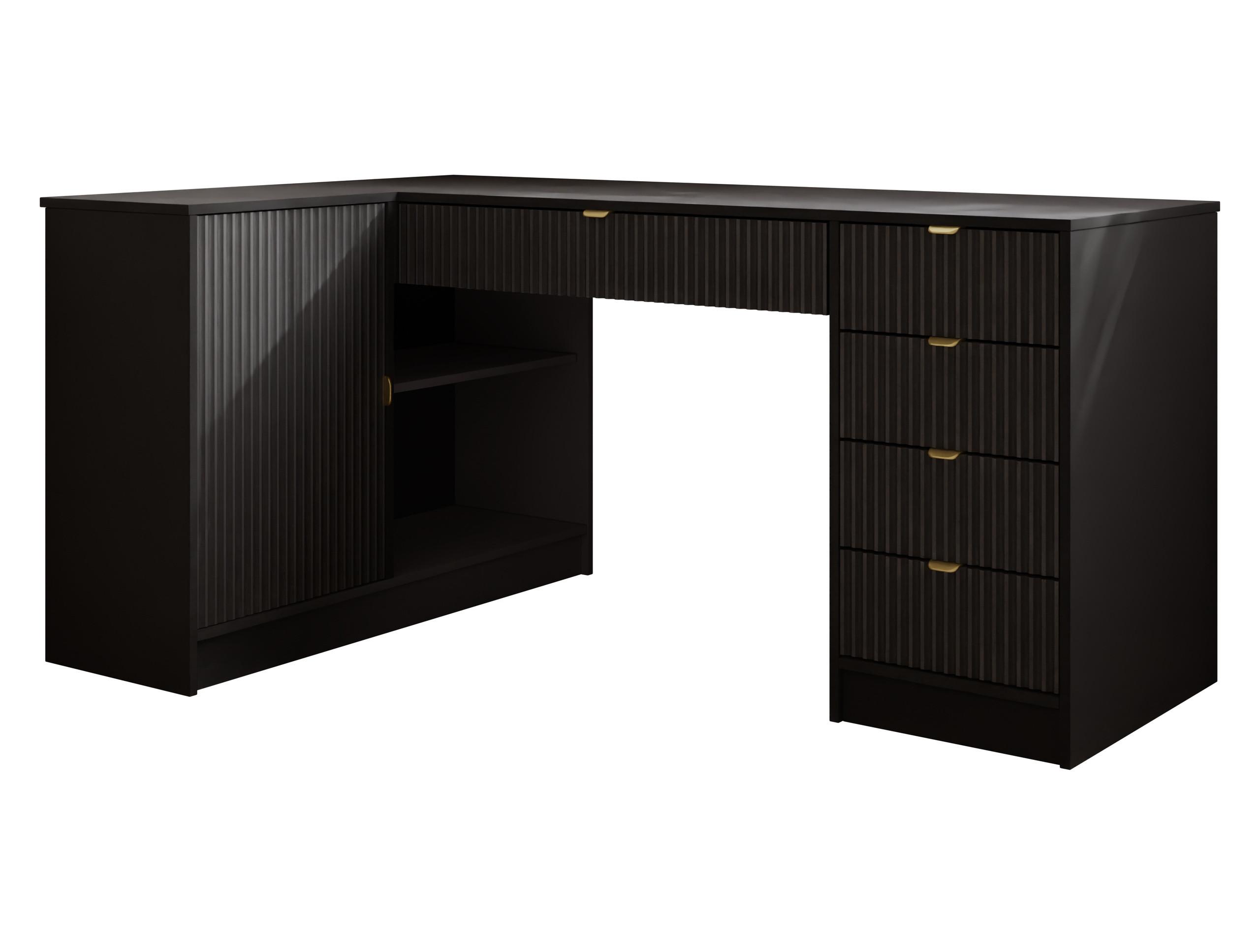 ECKSCHREIBTISCH Tireno - Schwarz, Holzwerkstoff/Kunststoff (98/158/76cm) - MIRJAN24