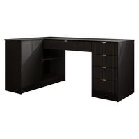 ECKSCHREIBTISCH Tireno - Schwarz, Holzwerkstoff/Kunststoff (98/158/76cm) - MIRJAN24
