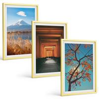 BILDER SET 3er Set - 40x60 cm Goldrahmen - Japanische Naturlandschaften - Goldfarben, Kunststoff (40/60cm) - TULUP