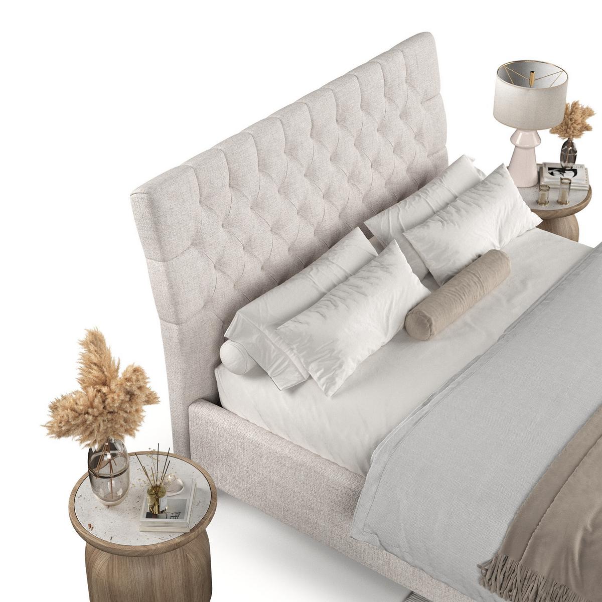 POLSTERBETT Lira 180/200 cm Hellbeige im Neve Stoff - Sandfarben/Naturfarben, Holz/Holzwerkstoff (180/200cm) - AltaBeds