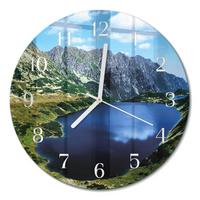 WANDUHR aus Glas Ø30 cm - Morskie Oko - Blau, Glas (30/30/0.4cm) - TULUP