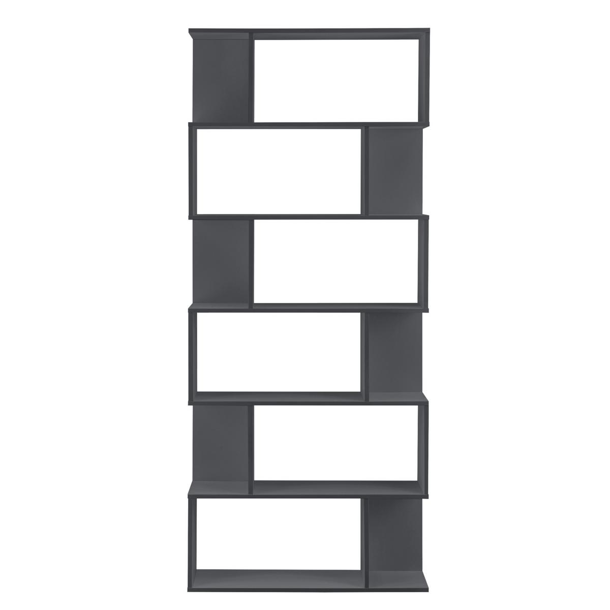 BÜCHERREGAL Borrby - Dunkelgrau, Holzwerkstoff (80/192/24cm) - [en.casa]
