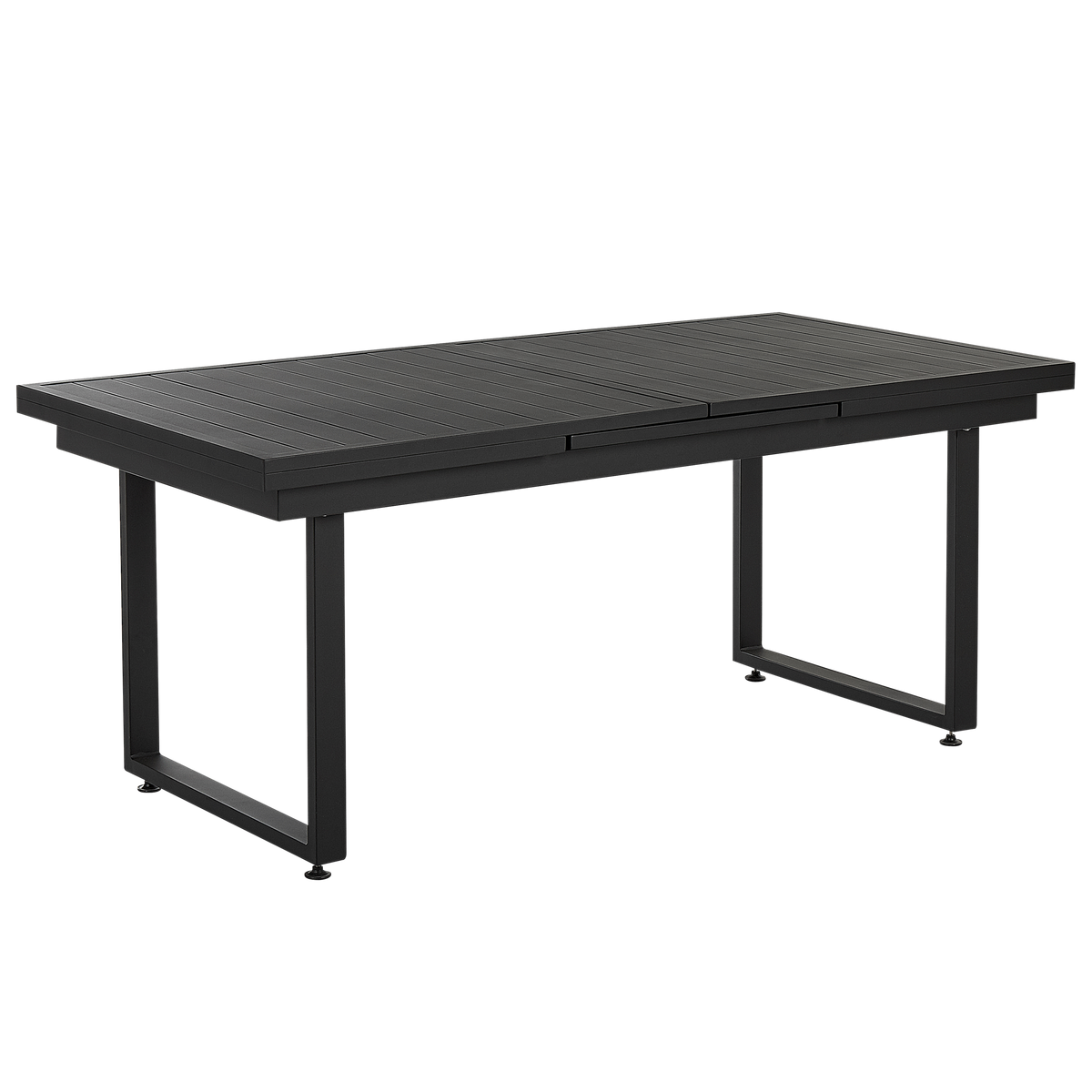 GARTENTISCH 180-240/90 cm Metall Schwarz Valcanetto - Schwarz, Metall (180/90/84cm) - Beliani