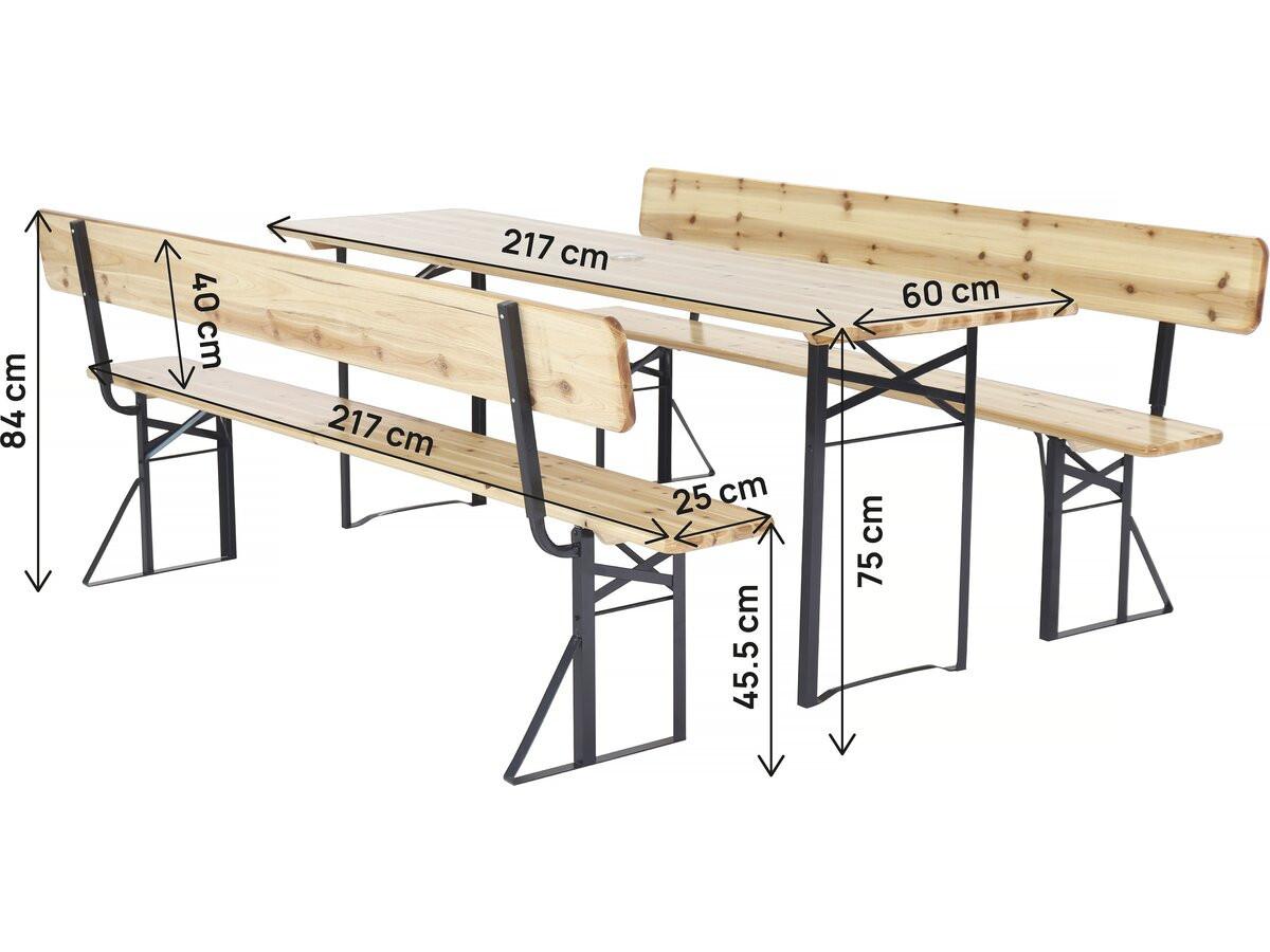 GARTEN-ESSMÖBELENSEMBLE lisbonne Braun - Hellbraun, Holz - Habitat Garten