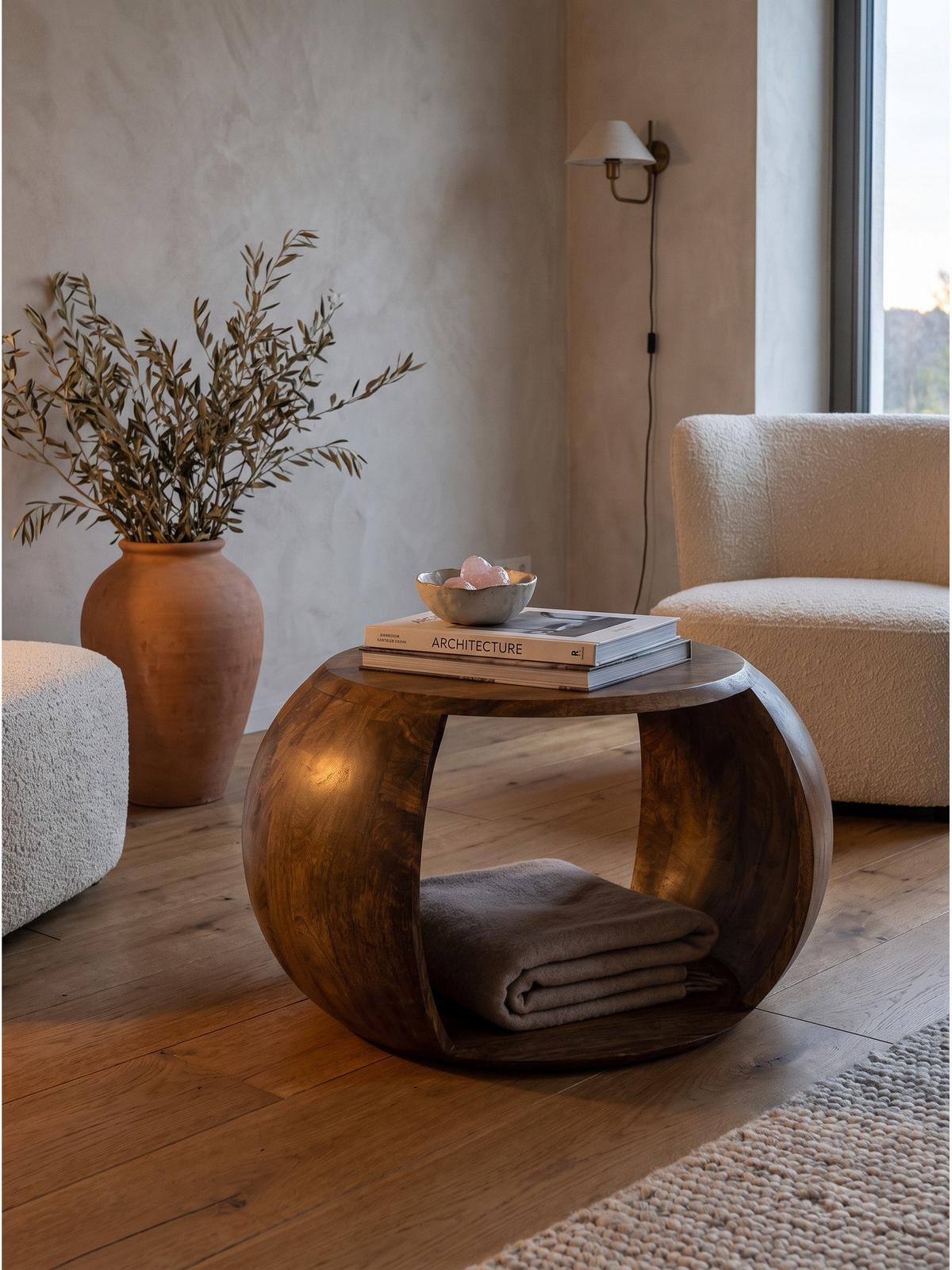 COUCHTISCH ANTEQUERA, Mango Massivholz, mit Stauraum, 60 x 46 x 36 cm - Dunkelbraun/Braun, Mangoholz/Holz (46/60/36cm) - KADIMA DESIGN