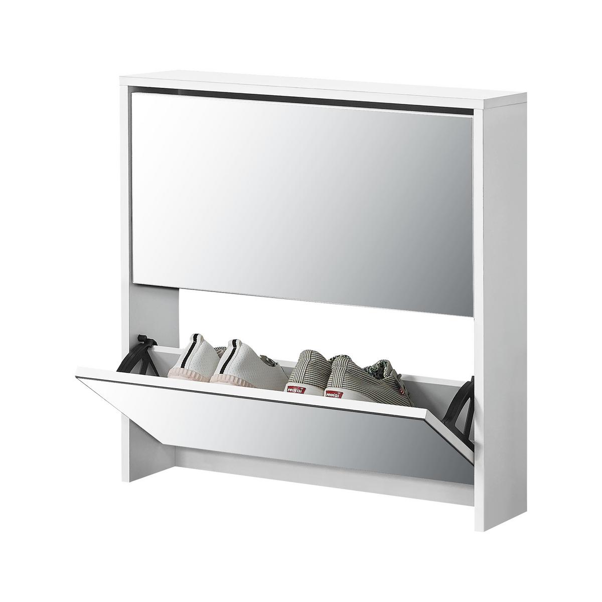 SCHUHKIPPER Lund - Weiß, Holzwerkstoff (17/67/63cm) - [en.casa]