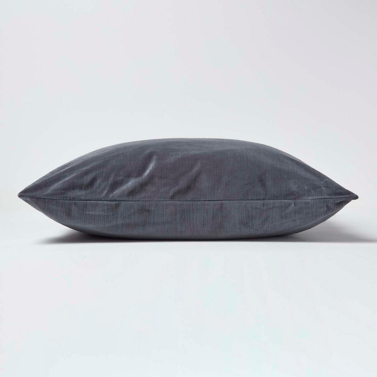 KISSENHÜLLE Samt grau 60/60 cm - Dunkelgrau, Textil (60/60cm) - Homescapes