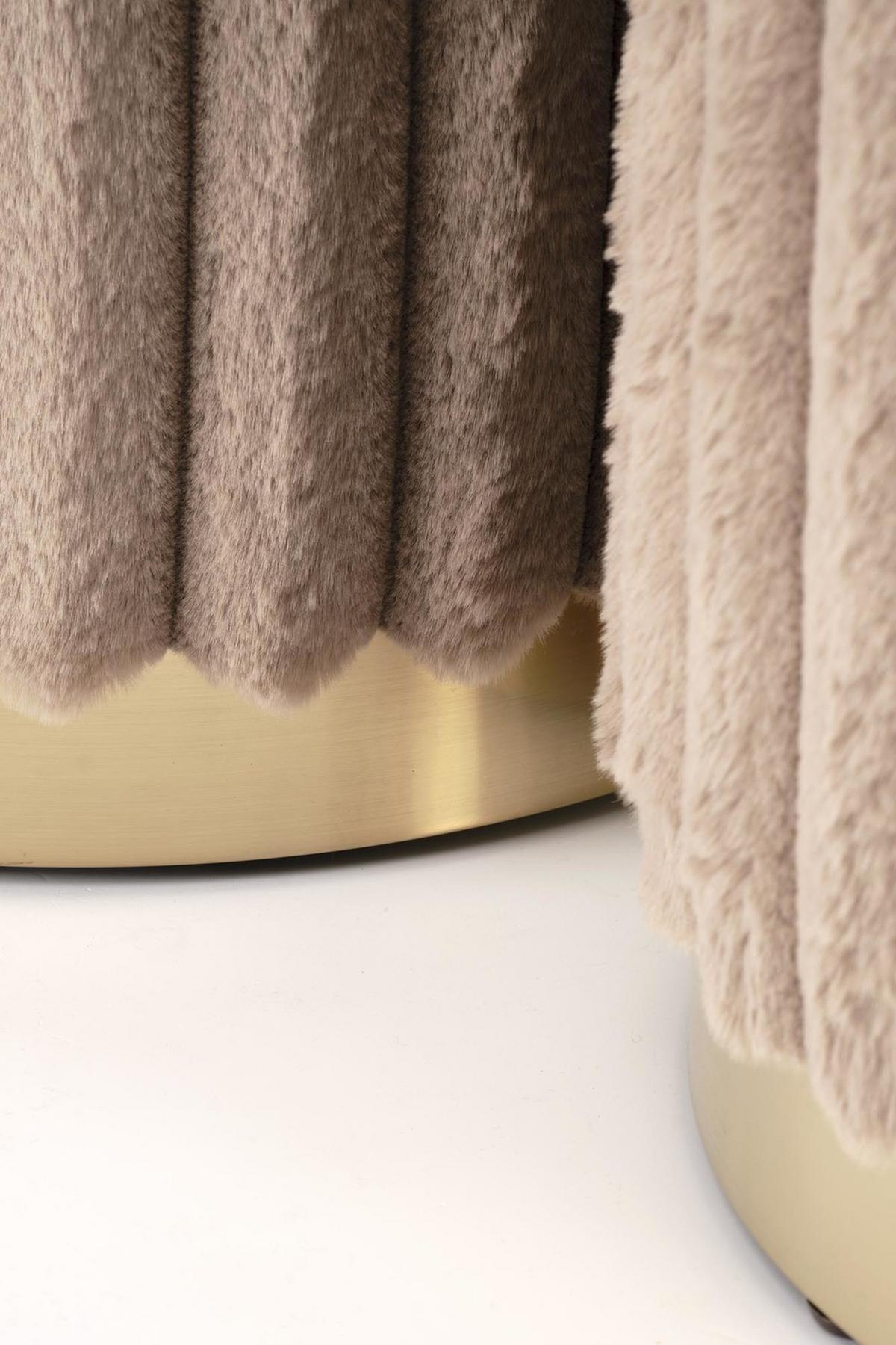 POUF-SET der gepolsterten AUREA Cappuccino - Cappuccino, Textil (40/45/40cm) - Lookway