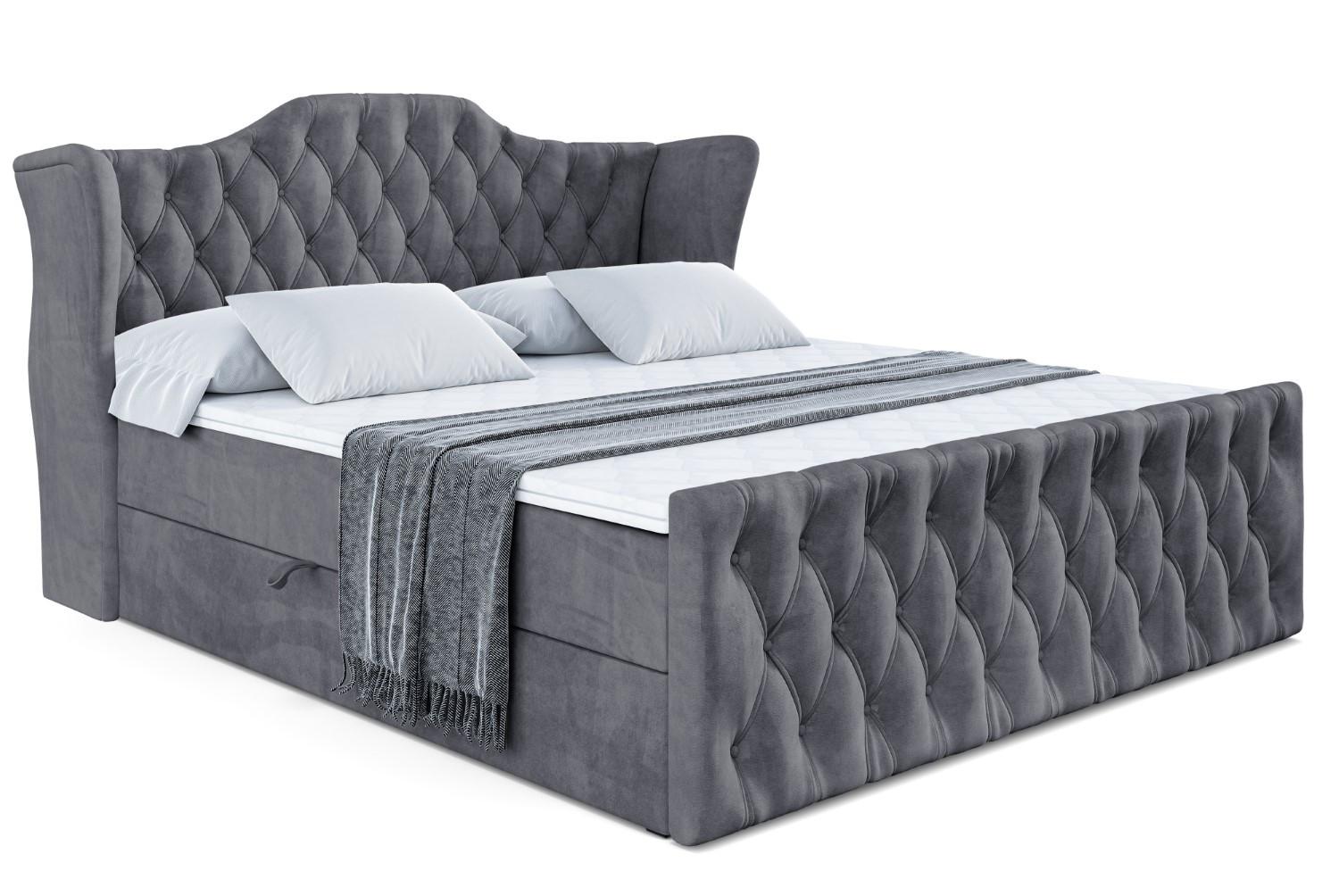 BOXBETT VILA-Z - 140x200 cm - H3 - Dunkelgrau - Dunkelgrau, Holzwerkstoff (140/200cm) - ALTDECOR