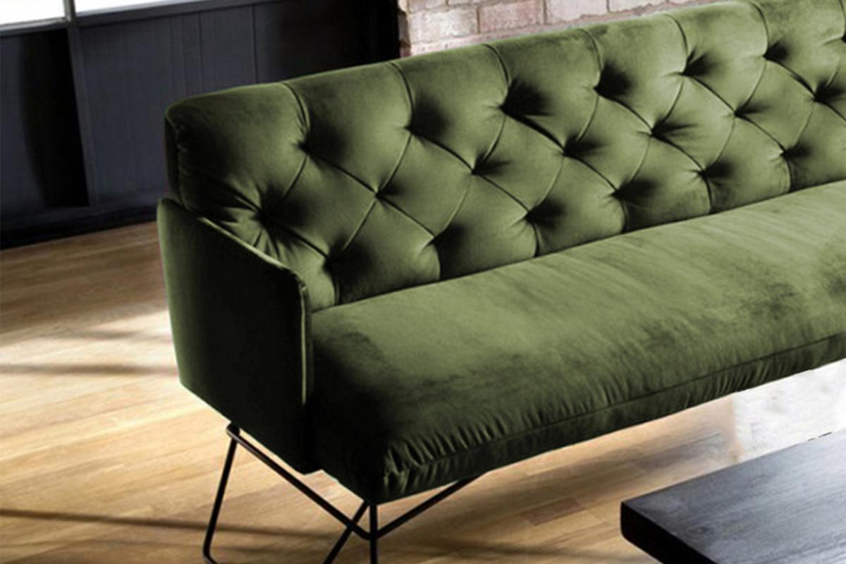 ESSZIMMERBANK CHARME Grün Velvet - Olivgrün/Grün, Textil (246/85/68cm) - KAWOLA
