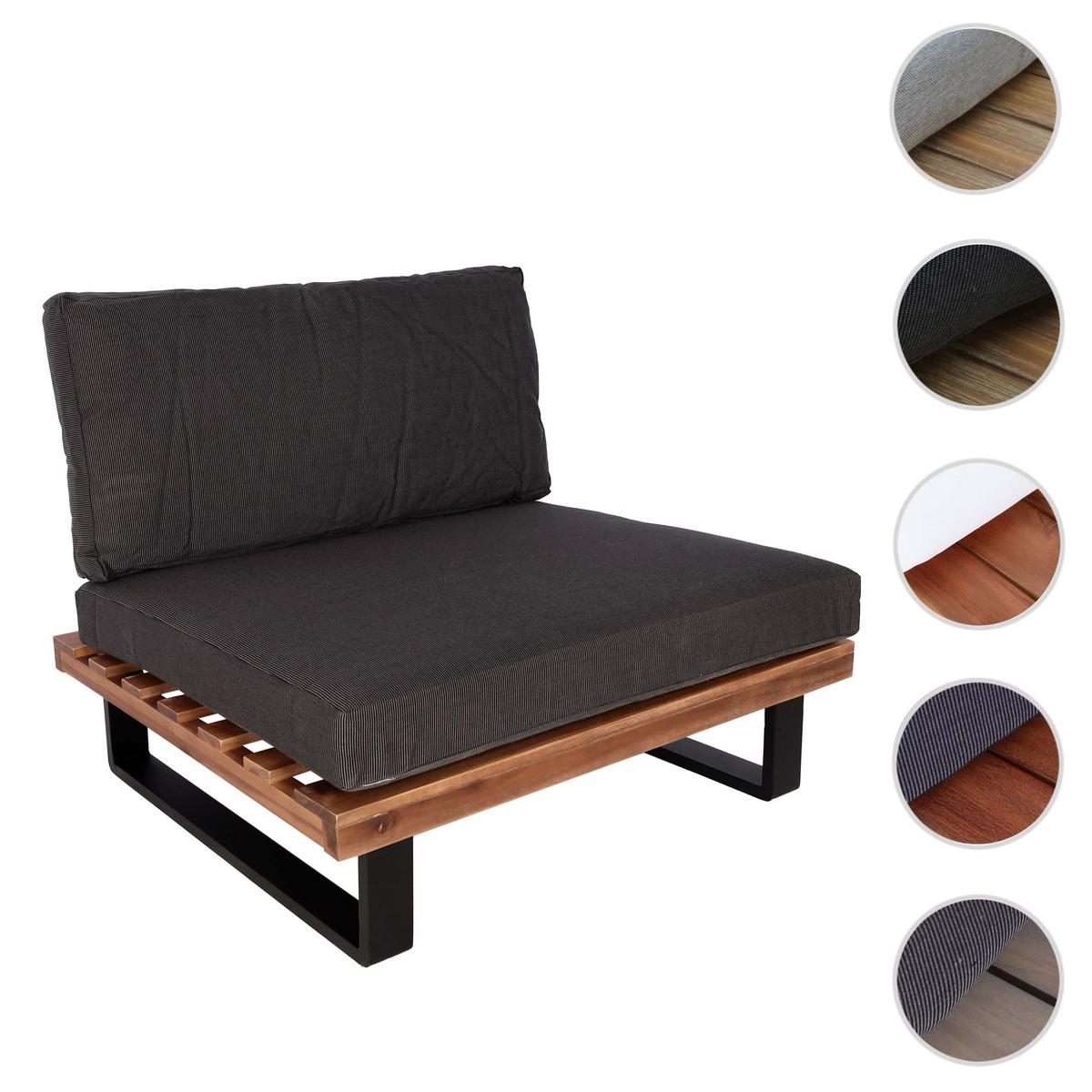 LOUNGE-SESSEL Schwarz, Dunkelbraun, Grau - Dunkelbraun/Schwarz, Holz (82/75/82cm) - MCW