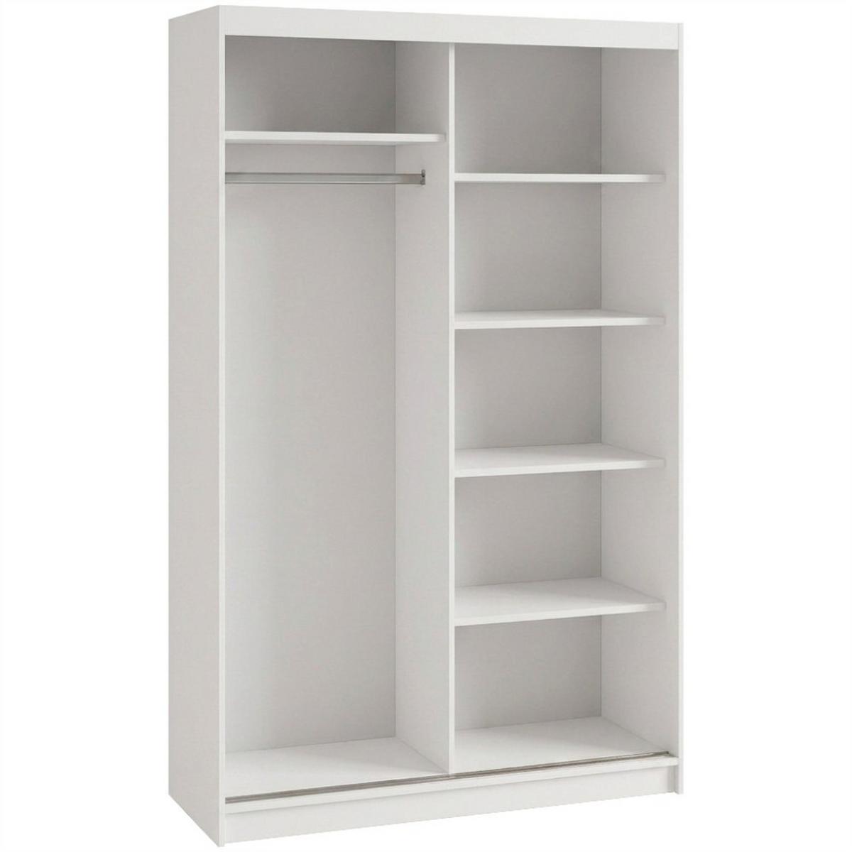 SCHWEBETÜRENSCHRANK Donatello mit 2 Türen. 120 cm, Weiß+eiche Artisan - Weiß/Eiche Artisan, Holzwerkstoff (120/205/60cm) - Beautysofa
