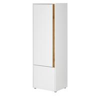 AKTENSCHRANK Weiß matt, Eiche Wotan 50 x 158 cm, Stauraumschrank mit 4 Ordnerhöhen - Eichefarben/Eiche Wotan, Holzwerkstoff/Kunststoff (50/158/40cm) - Furn.Design