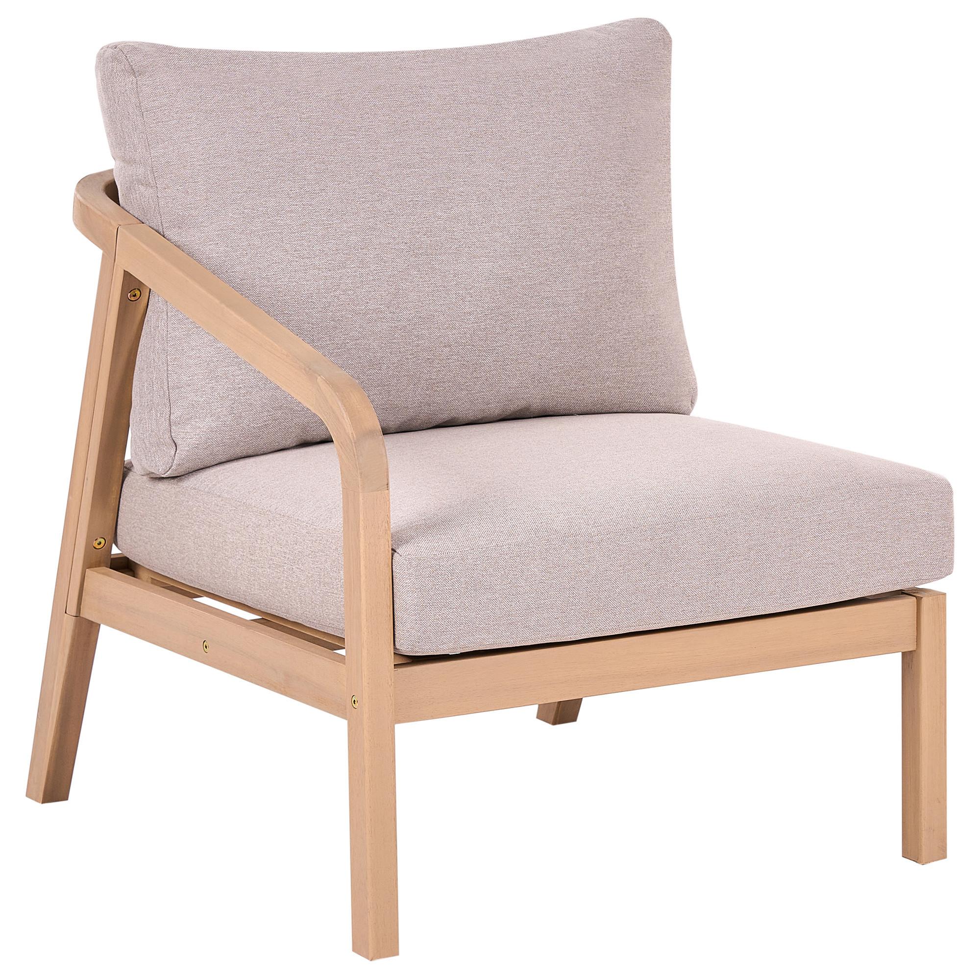 1-SITZER Garten-Eckmodul rechtsseitig Akazienholz Hellbraun Rivello - Hellbraun/Beige, Holz (68/84/80cm) - Beliani