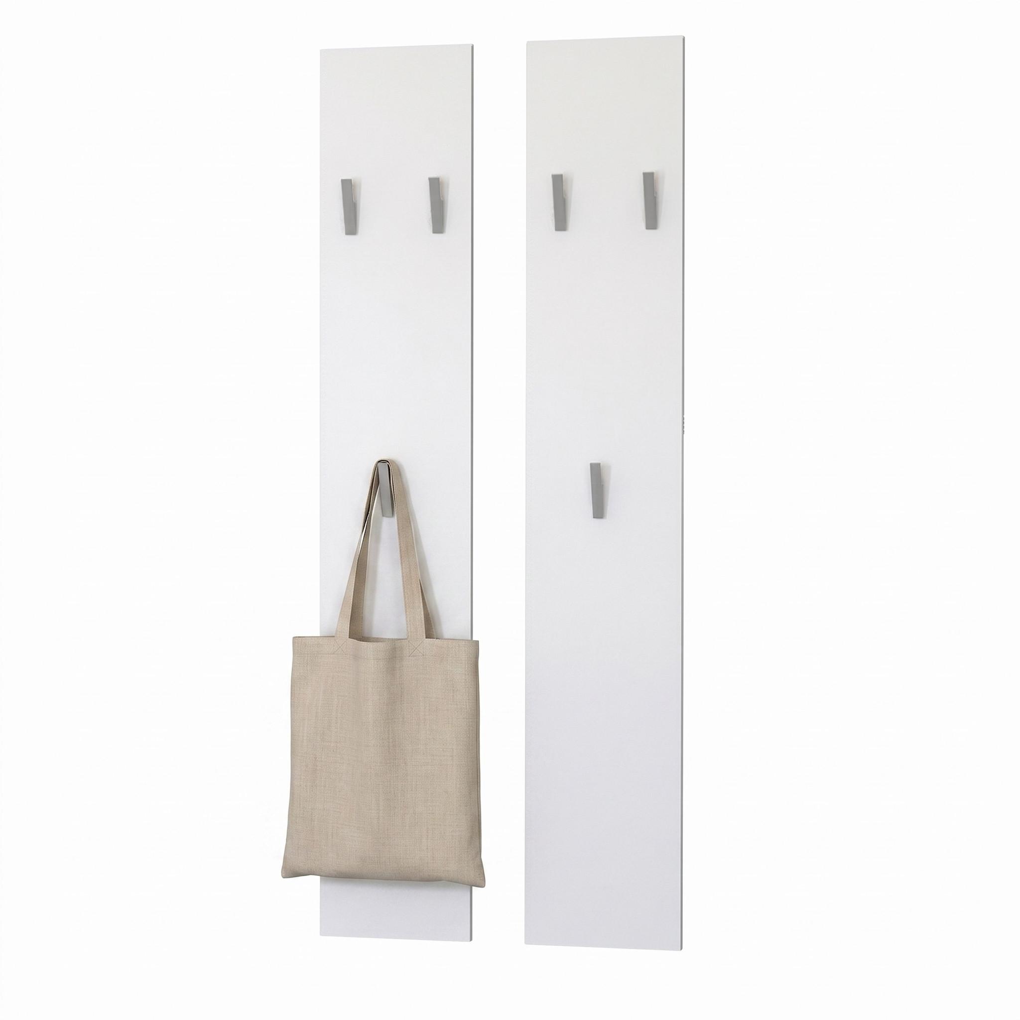 GARDEROBENPANEEL Wandpaneel Weiß matt - Weiß, Holzwerkstoff (24/140/2cm) - Vladon