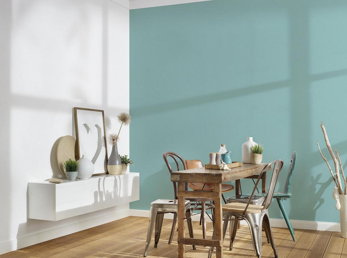 VLIESTAPETE Türkis 53/1005 cm - Türkis, Textil (53/1cm) - KUNSTLOFT