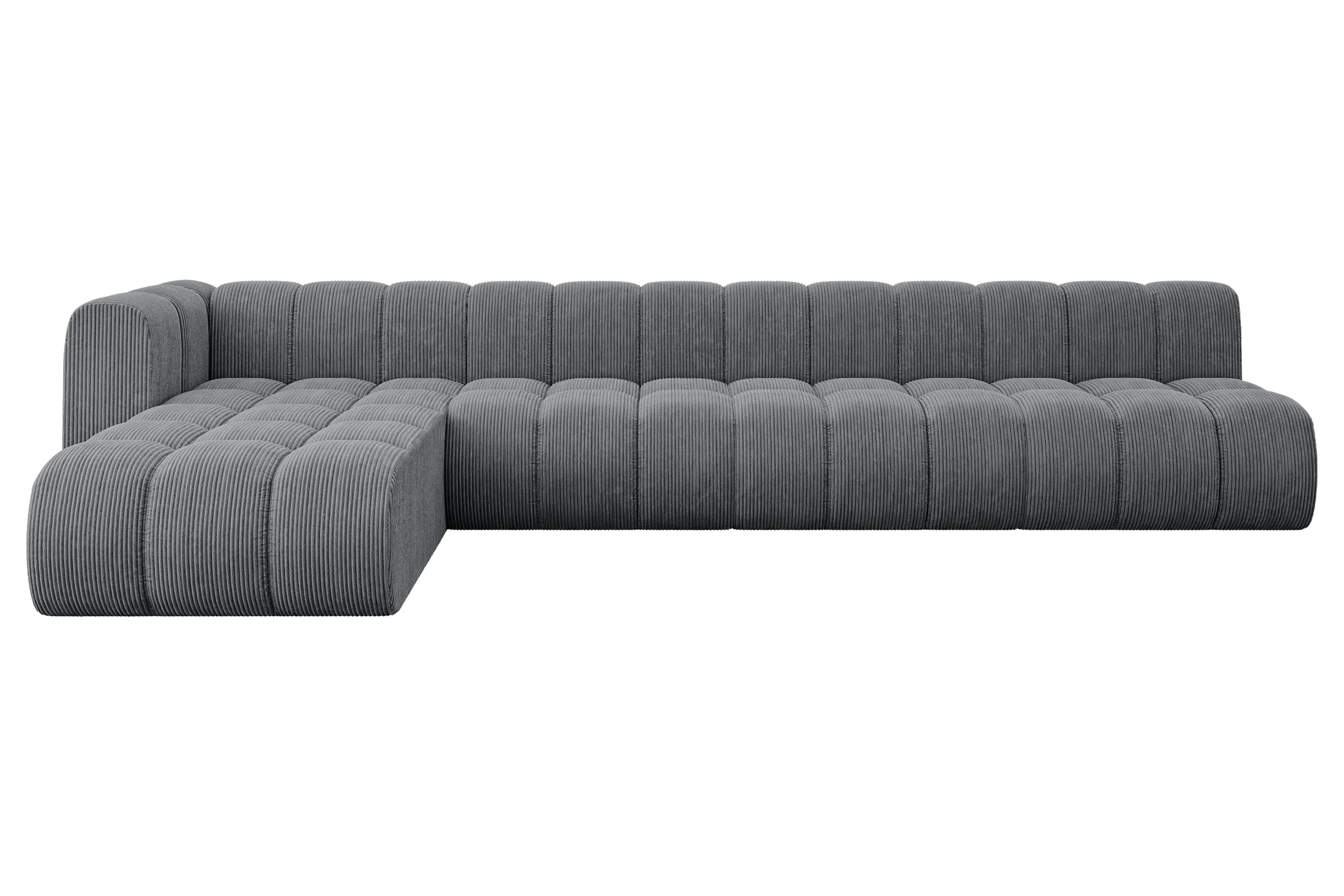 ECKSOFA modulares Sofa Darnel-L3 - 387x177x70 cm Dunkelgrau - Dunkelgrau, Holzwerkstoff/Textil (387/177cm) - ALTDECOR
