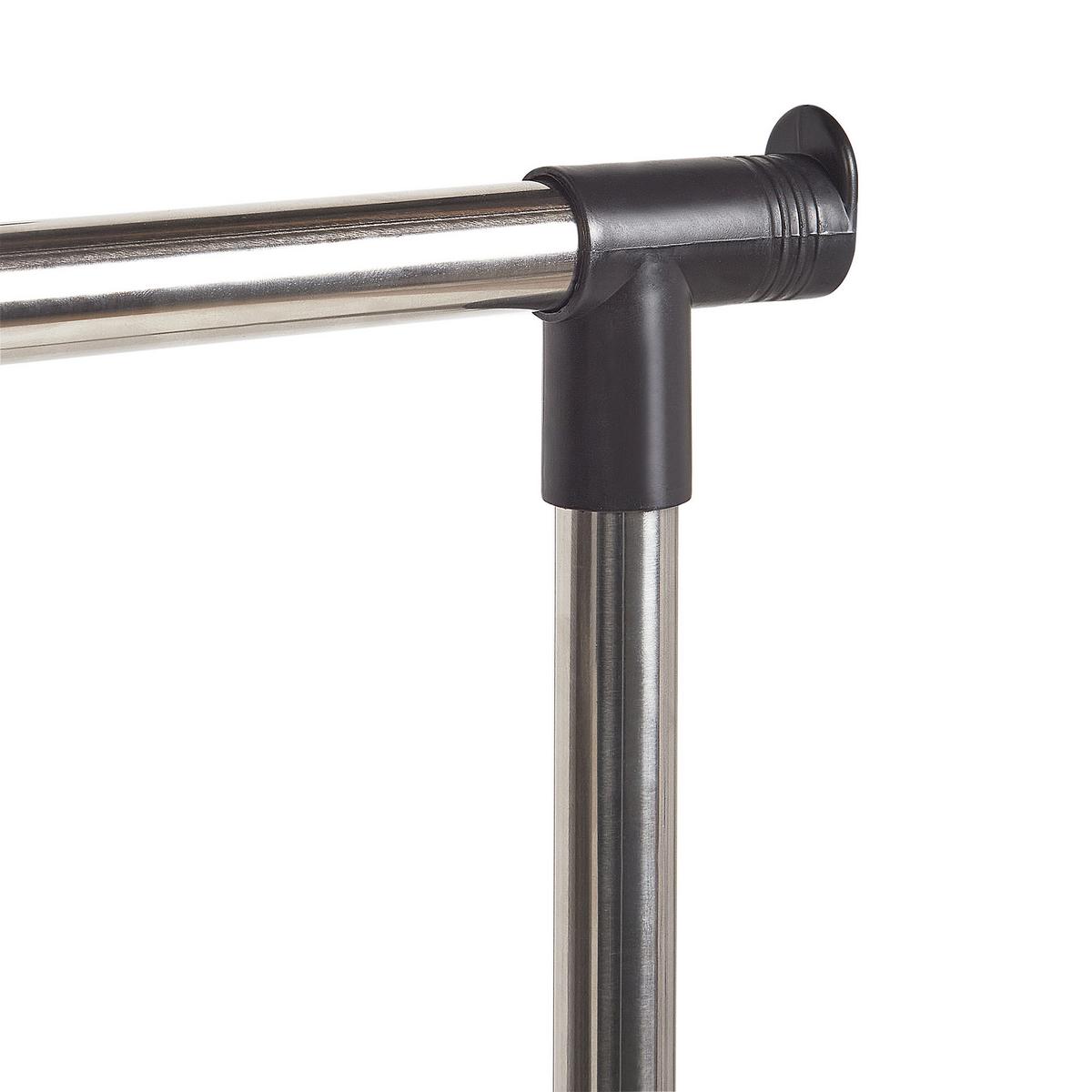 KLEIDERSTÄNDER Metall schwarz/silber 160 cm Gilmer - Silberfarben/Schwarz, Metall (75/160/42cm) - Beliani