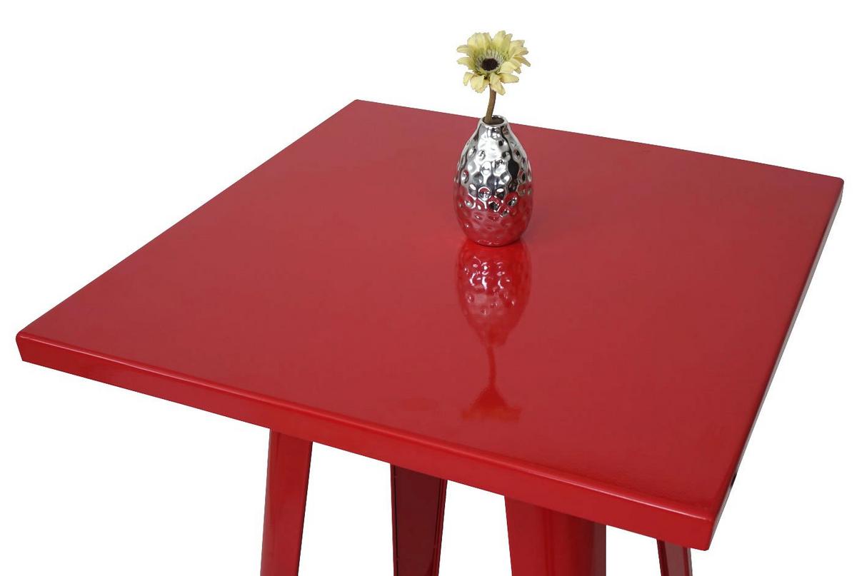 STEHTISCH METALL eckig Rot - Rot, Metall (60/60/105cm) - MCW