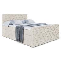 BOXSPRINGBETT LEPARO-Z KING - 160 x 200 - H3/H4 - Ecru - Ecru, Holzwerkstoff (160/200cm) - ALTDECOR
