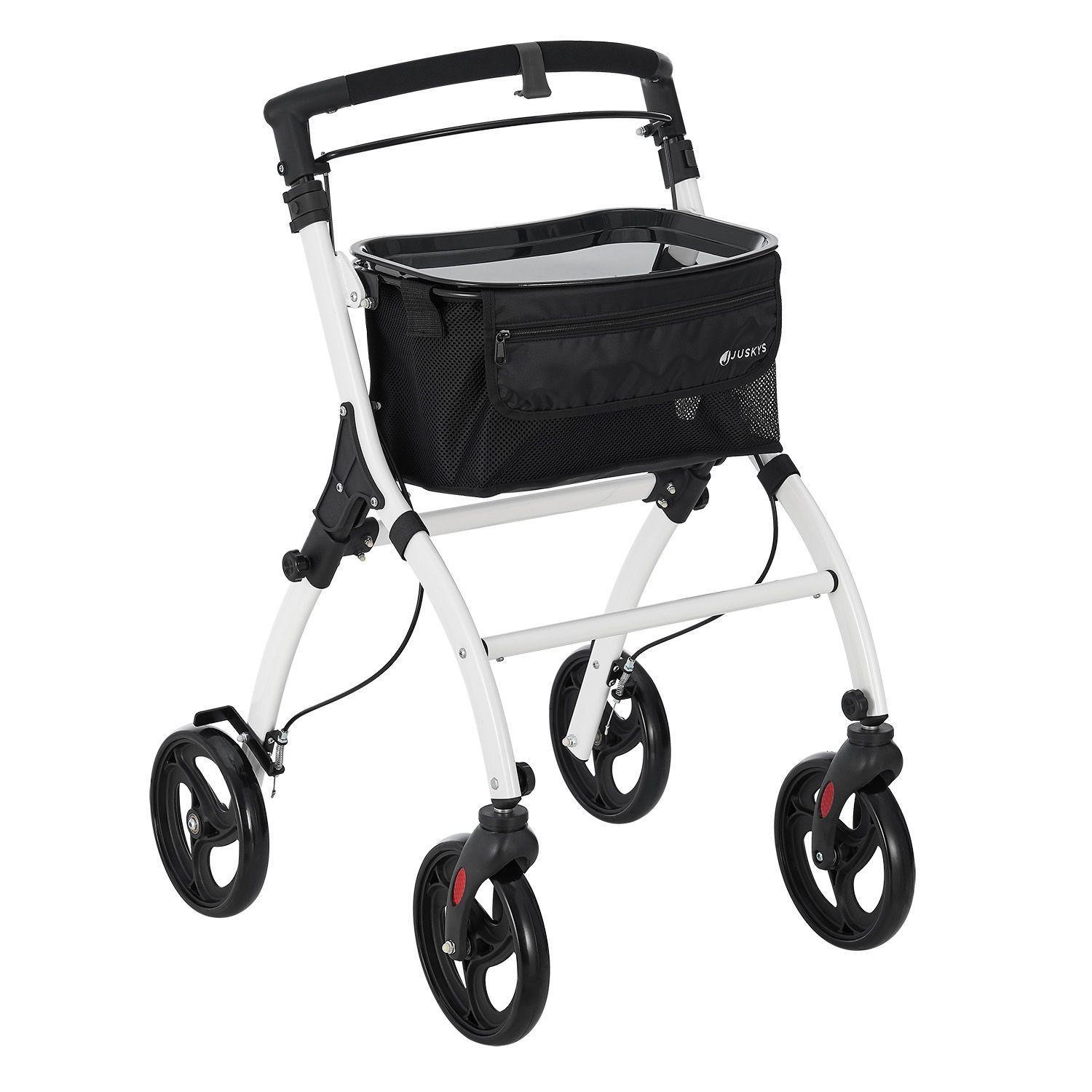 WOHNUNGSROLLATOR Aktiv weiß mit Transporttasche - Weiß, Metall (66/90/56cm) - Juskys