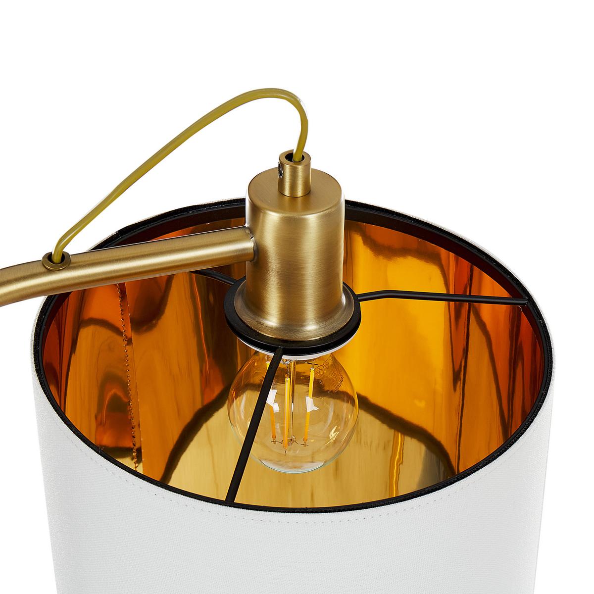 STEHLAMPE Kupfer/Weiß Liberia - Weiß/Kupferfarben, Metall (31/25/155cm) - Beliani