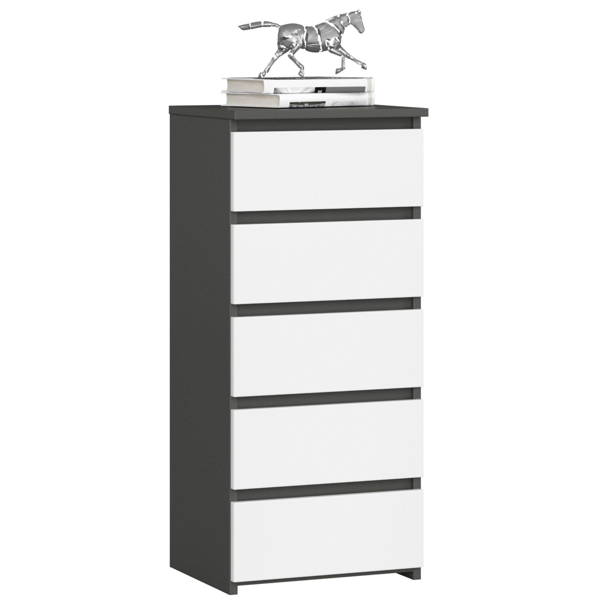 KOMMODE Graphit Grau, Weiß 92/40/35 - Weiß, Holzwerkstoff (40/92/35cm) - RAUMHIRSCH FURNITURE