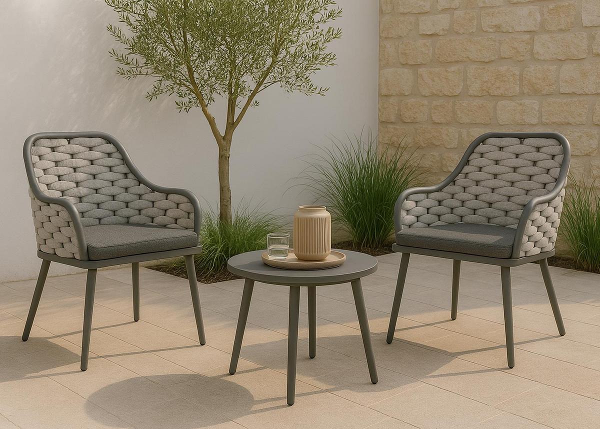 GARTENSTUHL Hellgrau, Grau - Hellgrau/Grau, Textil (59/84/63cm) - MCW