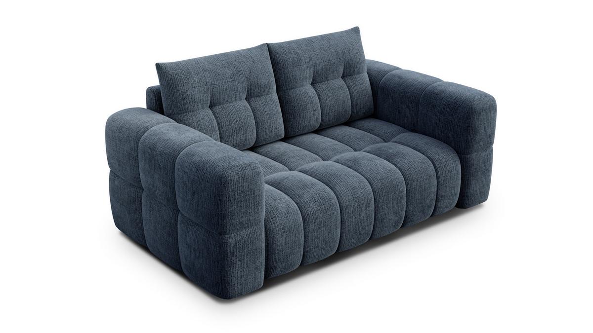 SOFA CLOUDI 2-Sitzer, marineblau - Blau/Schwarz, Holz/Textil (181/89/104cm) - Wozimo