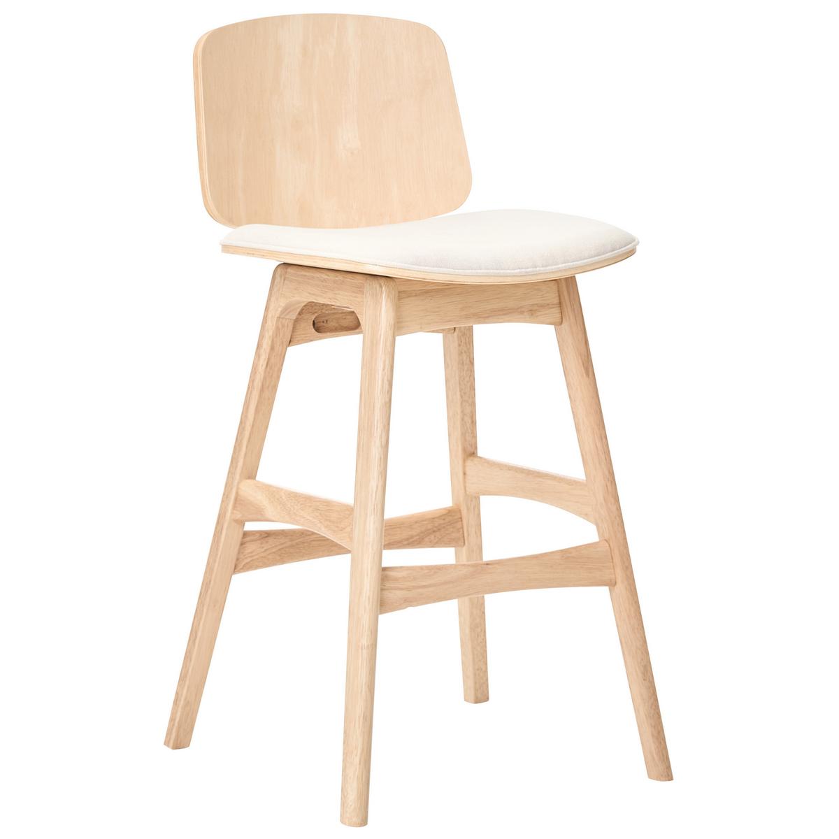 BARSTUHL 2er-Set Holz Hellbraun/Hellbeige Charleston - Beige, Textil (47/92/50cm) - Beliani