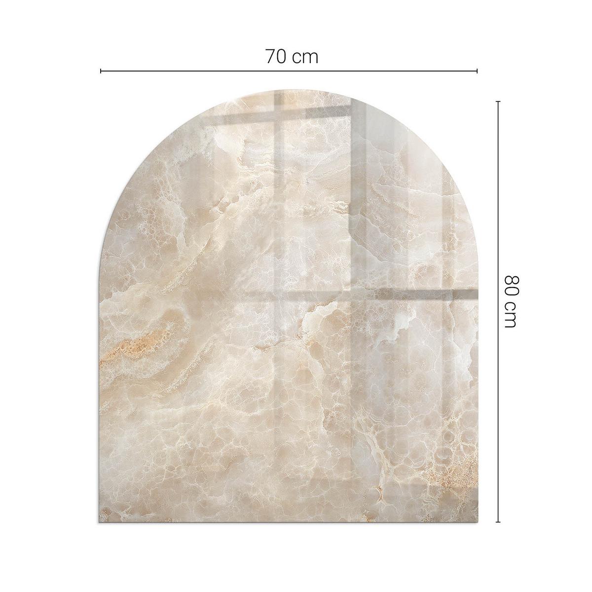 GLASPLATTE für Kamin 80x70 cm - Beige, Glas (80/70/0.4cm) - TULUP