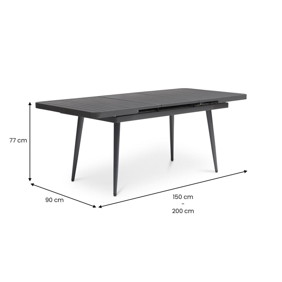 GARTENMÖBEL SET SUNNY 7er Set grau, schwarz - Grau, Metall - IDIMEX