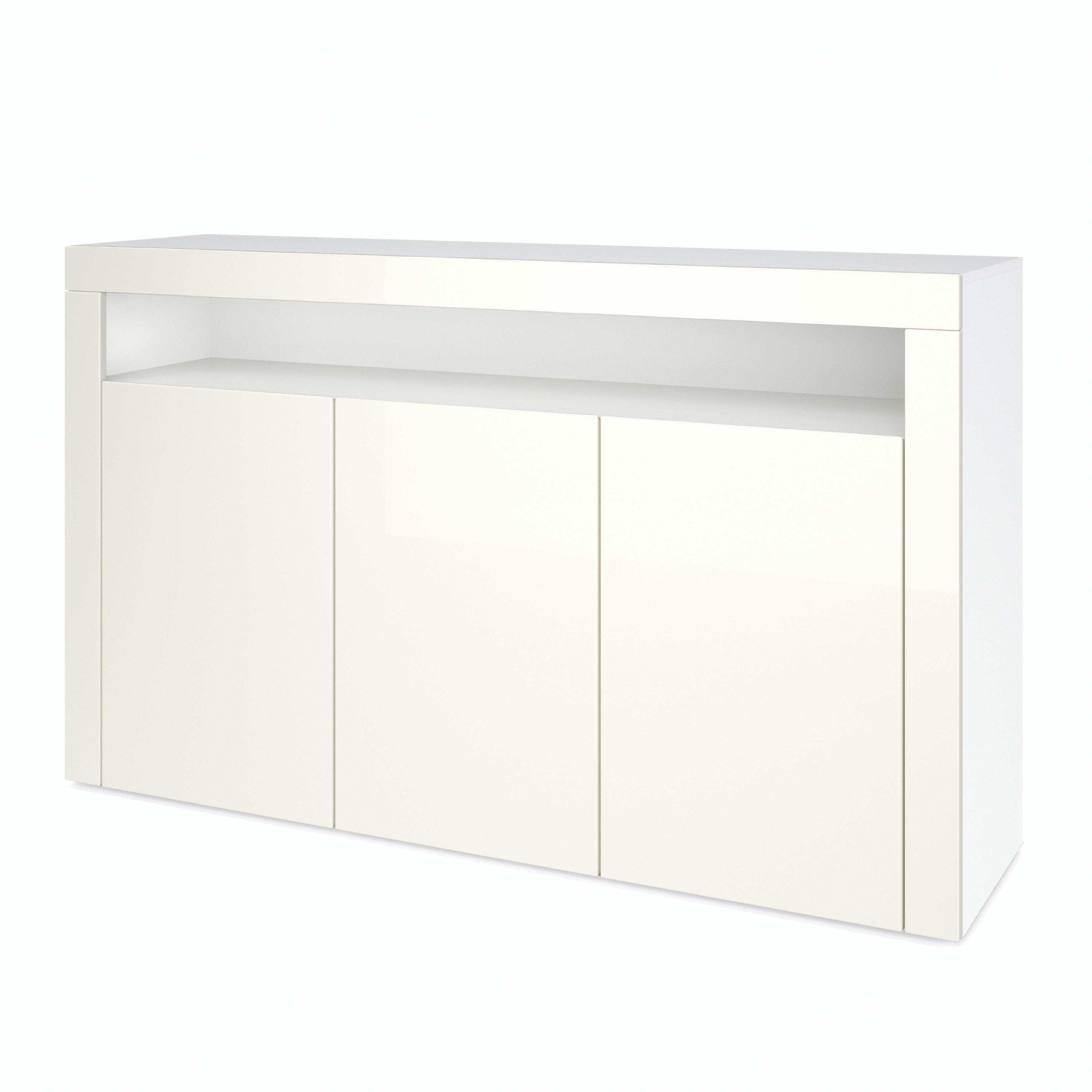 SIDEBOARD Valencia Creme Hochglanz / Creme Hochglanz - Creme, Holzwerkstoff (155/92/40cm) - Vladon