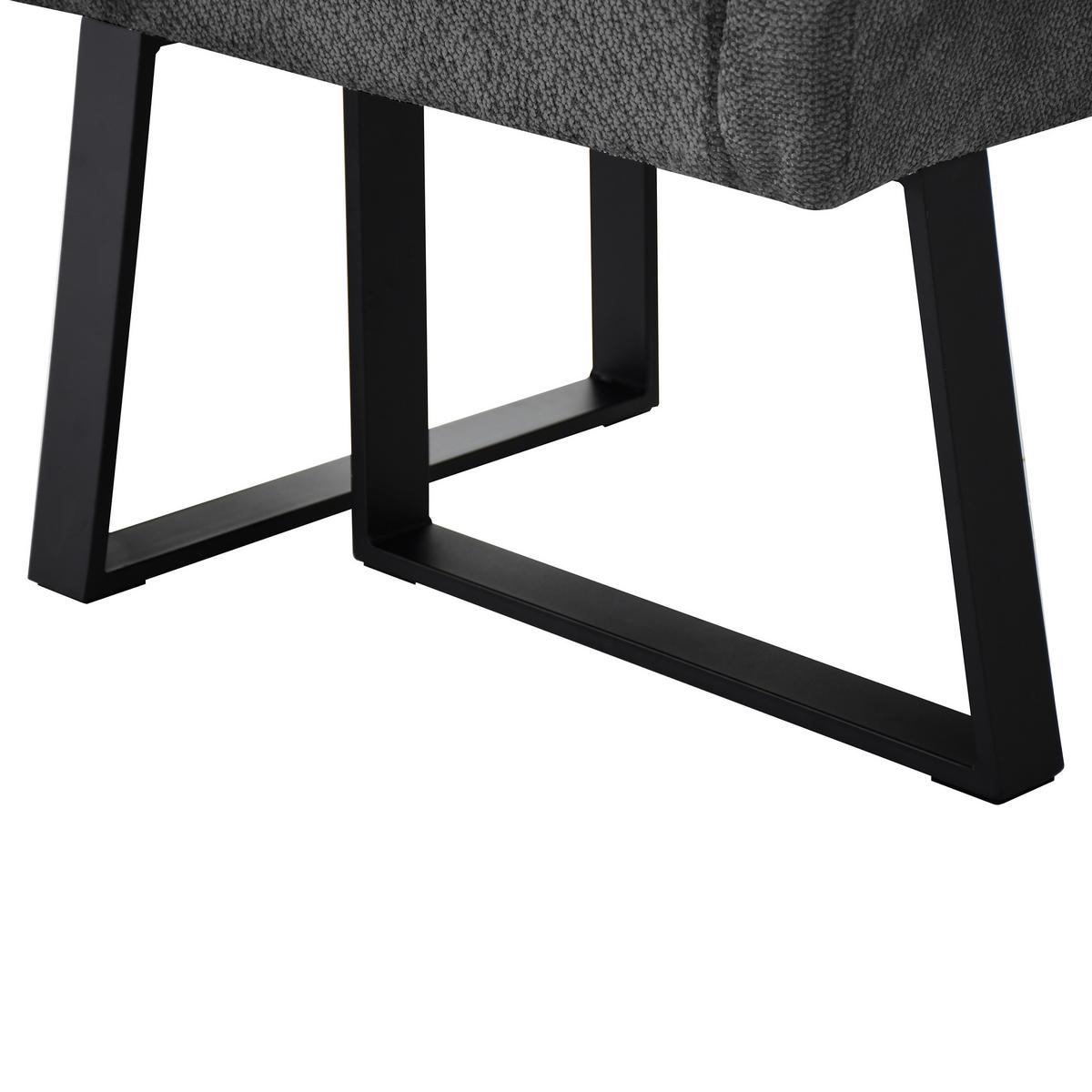 ECKBANK Cresto 212x173 cm, mit Metallbeinen, Egon-Stoff, Grau - Schwarz/Grau, Metall (212/173cm) - Beautysofa